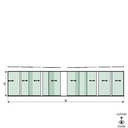 SunView model 1 left/right opening 5-lanes full height L=xxxxmm (max. 12000mm) H=xxxxmm (max. 2600mm), aluminum natural anodized (excl. locks, drivers and glass)