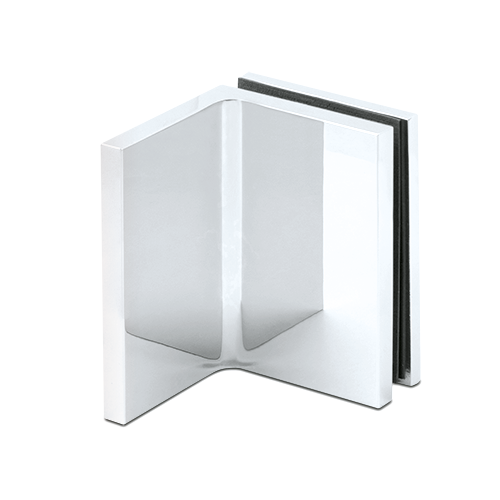 LIFT hjørneforbinder glas-væg 90° med dækkappe, glas 8/10mm, messing forkromet