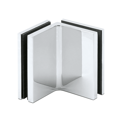 LIFT hjørneforbinder glas-glas 90° med dækkappe, glas 8/10mm, messing forkromet