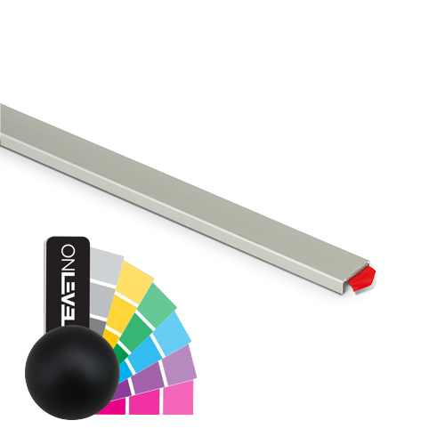 Glass edge protection for glass 24-25.5mm L=4000mm, aluminum RAL matt (incl. glass mounting tape)