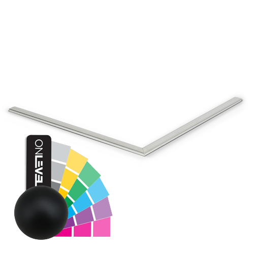 Glass edge protection, corner 90° glass 15-17.5mm, aluminum RAL (struct.) including glass mounting tape