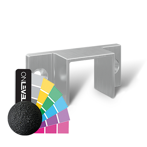 Väggfäste U-profil 26x23x2mm aluminium RAL strukturerad