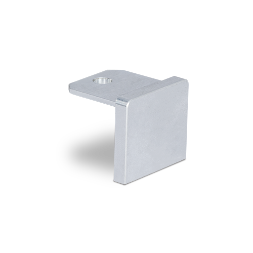 Endekap flat U-profil 26x23x2mm aluminium rå overflate