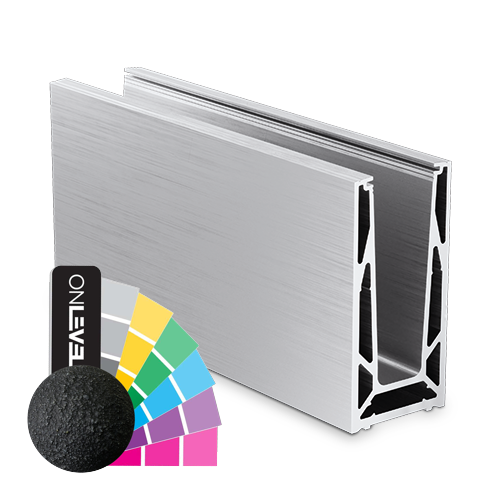 TL-6080 Glass profile  L=5000mm aluminum RAL mat