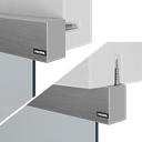 INFINITYSLIDE 69kg set wall/ceiling mounting glass 1-panel including dampers L=3mtr, aluminum stainless steel look