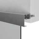 INFINITYSLIDE 69kg vägg avstånd profil uppsättning glas/trä L=2mtr, aluminium borstat stål look