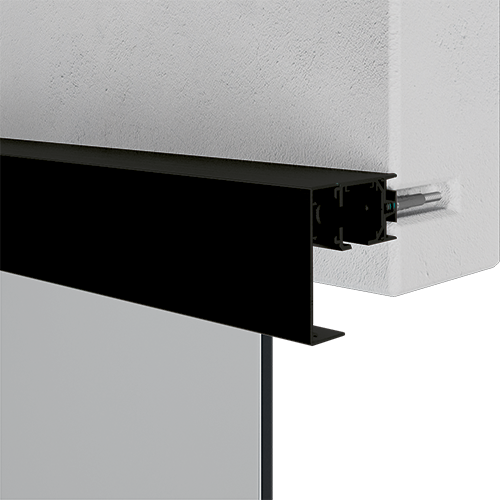 INFINITYSLIDE 69kg væg afstand profil sæt glas/træ L=2m, aluminium sort anodiseret