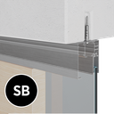 INFINITYSLIDE 69kg fast glas sæt (loft) glas/træ 1-panel L=2m, aluminium sort anodiseret