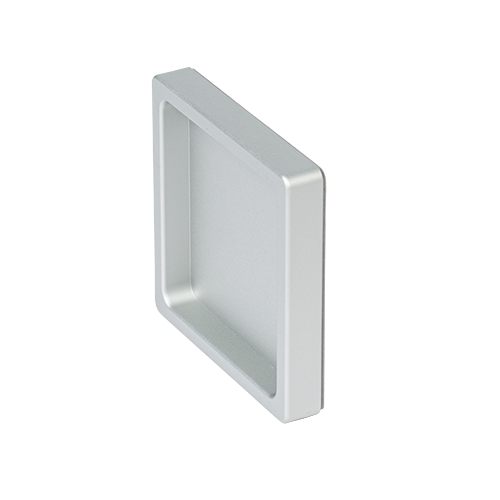 Skalhandtag uppsättning själv stickande 65x65x10mm, alum. natur anodiserad