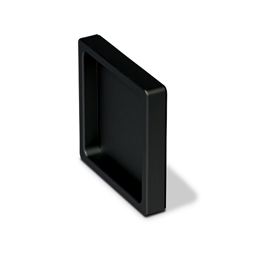 Skalhåndtag sæt selv klæber 65x65x10mm, aluminium sort anodiseret