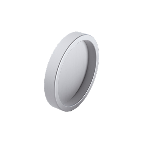 Shell handle set self sticking Ø65x10mm, alum. natural anodized