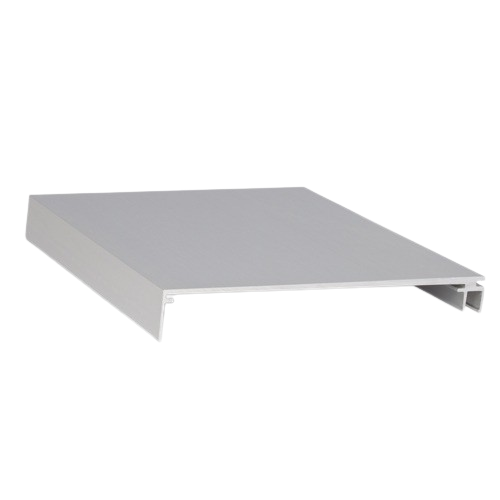 Top-cover slim med öppning 120mm, L=5000mm, aluminium obehand. utför.
