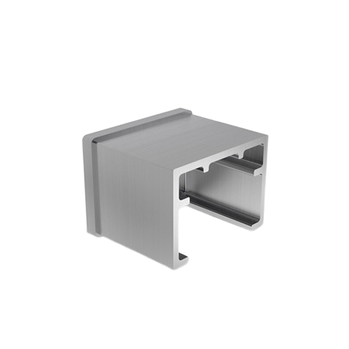Ändlock platt glashandräcke 40x30x1mm AISI 304 satinerad