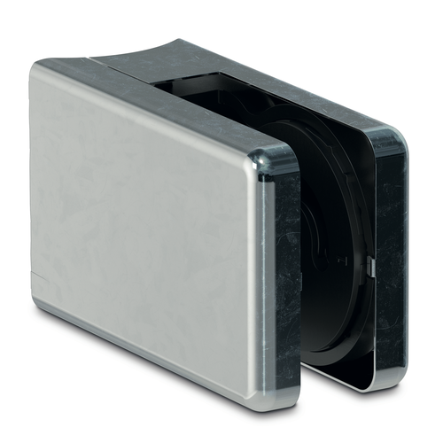 KRONOS firkantet, forbindelse Ø48.3mm glas 8-12.76mm udendørs brug dækkapper rustfrit stål (Udgået produkt indtil 30/06/2026 eller så længe lager haves)