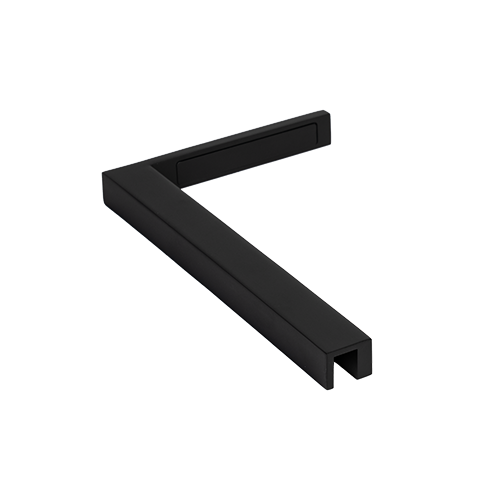 Stabilisering hörn glas-vägg 90° vänster, mässing Stealth Black