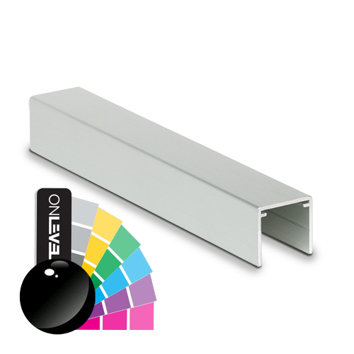 Handrail U-profile 30x28x2mm L=5000mm, alum. RAL shiny