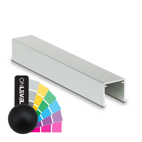 Handräcke U-profil 30x28x2mm L=5000mm, aluminium RAL matta