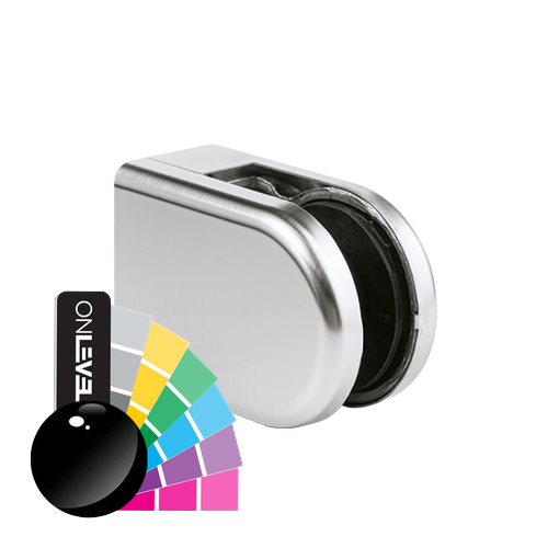 KRONOS D-shape, connection flat glass 8-12.76mm covercaps RAL shiny