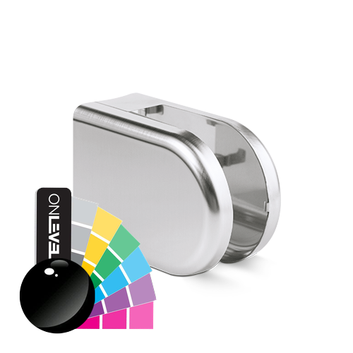 KRONOS D-shape, connection Ø48.3mm glass 8-12.76mm covercaps RAL shiny