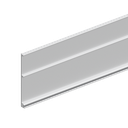 INFINITYSLIDE 69kg täcklock baksida för löpande räls (tak), glas/trä L=2mtr, aluminium borstat stål look