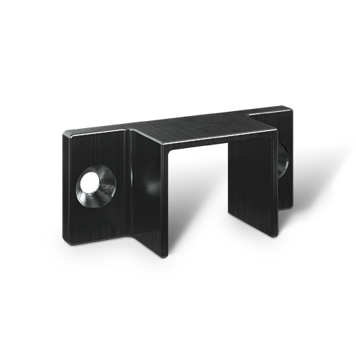Wall support U-profile 26x23x2mm, aluminum black anodized
