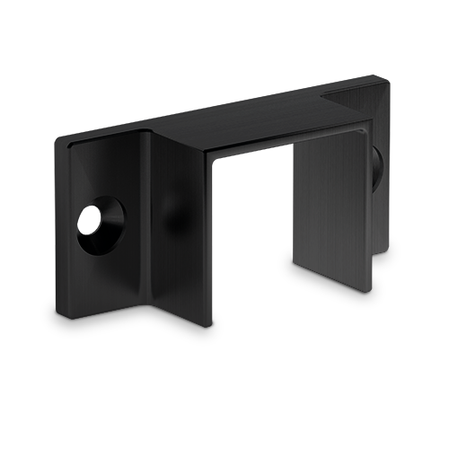 Wall support U-profile 30x28x2mm, aluminum black anodized