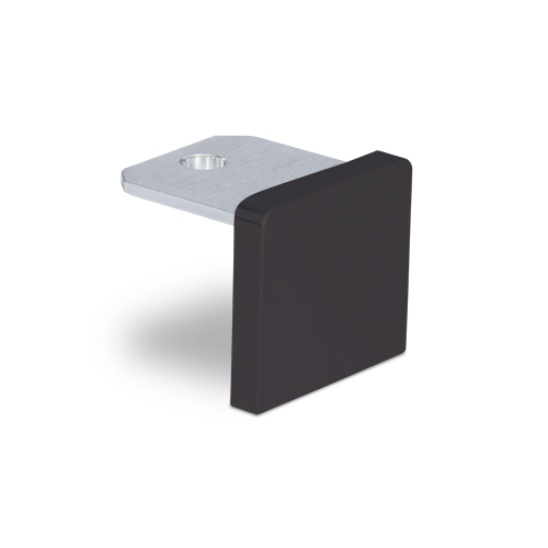 Endekap flat U-profil 26x23x2mm, aluminium svart eloksert