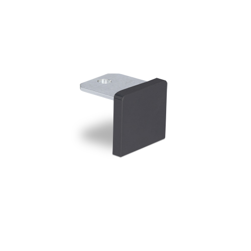 Endekap flat U-profil 30x28x2mm, aluminium svart eloksert