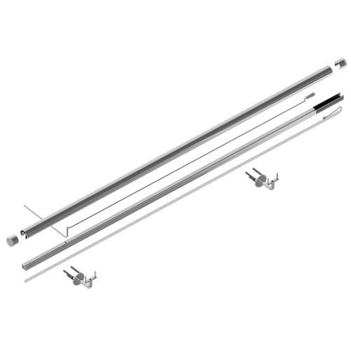 LAZORTRACK wall handrail set Ø42.4x1.5mm L=10mtr, AISI 304 satined (discontinued product until 30/06/2026 or while stocks last)