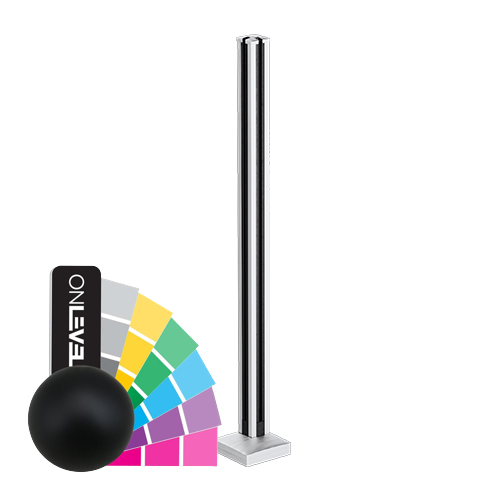 GUARDIAN OF THE UNIVERSE cornerpost top open 58x58mm H=1100mm glass 10.76mm, aluminum RAL matt