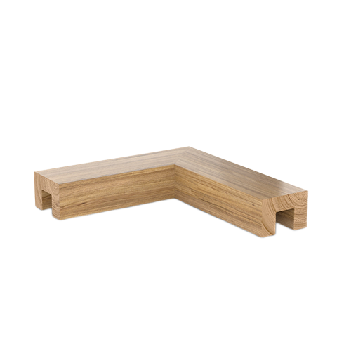 90° Håndløper hjørnekobling 60x40mm lakkert eik