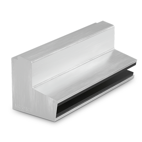 AIRFORCE L=2000mm til glas 17,52/21,52mm, rå aluminium