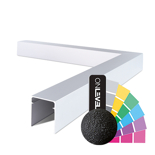 LAZORTRACK utsida hörna 90° 42x48mm, aluminium RAL struktur