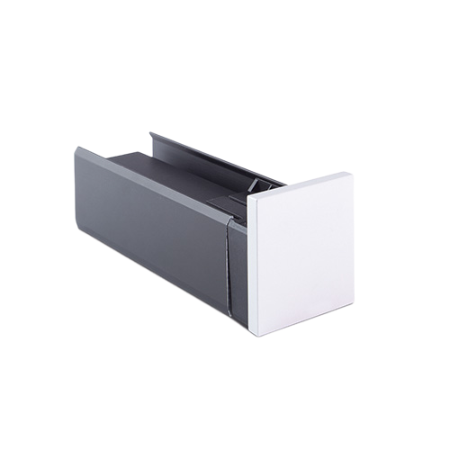 LAZORTRACK endekappe venstre 42x48mm, aluminium rå overfl.