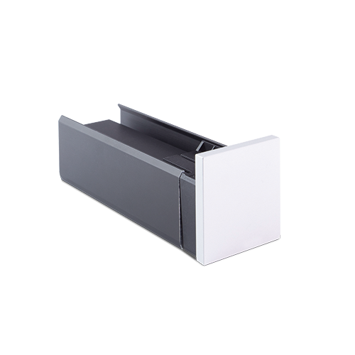 LAZORTRACK endekappe højre 42x48mm, aluminium rå overfl.