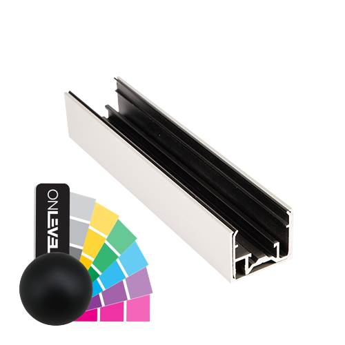 LAZORTRACK vægliste sæt 42x34mm L=2.5m, aluminium RAL mat