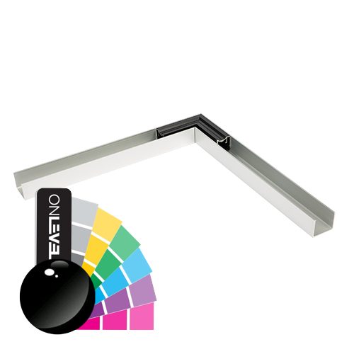 LAZORTRACK wall handrail 42x34mm inside corner 90°, alum. RAL shiny