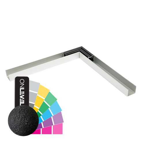LAZORTRACK vägglista 42x34mm insida hörna 90°, aluminium RAL struktur