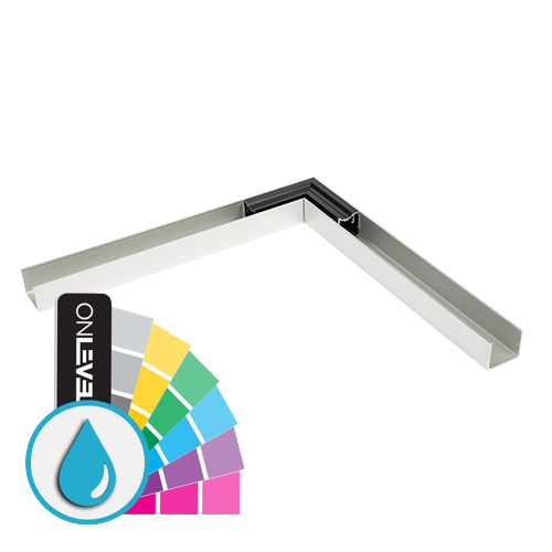 LAZORTRACK vægliste 42x34mm indv. hjørne 90°, aluminium RAL ARMOR, pulverlakeret overfladebeskyttelse