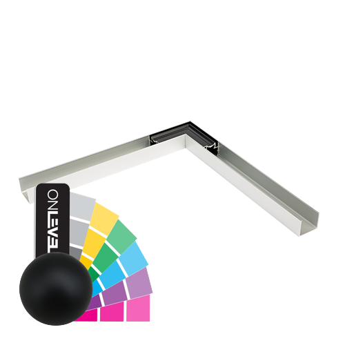 LAZORTRACK wall handrail 42x34mm outside corner 90°, aluminum RAL matt