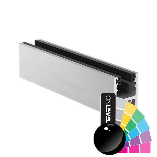KAZIWALL top profil glas 16.76/17.52mm L=2500mm, aluminium RAL blank