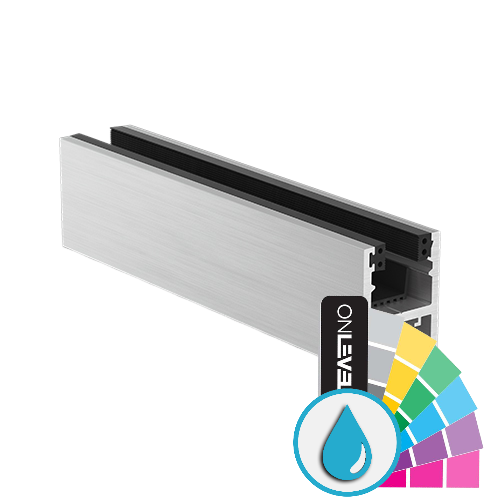 KAZIWALL topp profil glass 16.76/17.52mm L=2500mm, aluminium ARMOR RAL