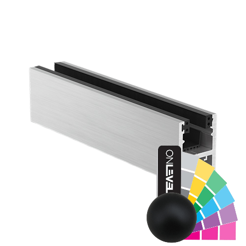 KAZIWALL topp profil glas 20.76/21.52mm L=2500mm, aluminium RAL matta