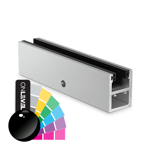 KAZIWALL lateralt profil glas 16.76/17.52mm L=2500mm, aluminium RAL blank