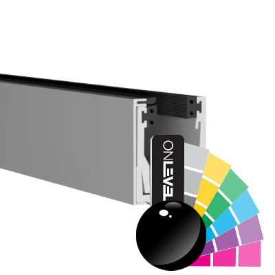 KAZIWALL top profil 2-dele glas 16.76/17.52mm L=2500mm, aluminium RAL blank