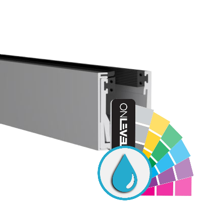 KAZIWALL topp profil 2-delar glas 20.76/21.52mm L=2500mm, aluminium ARMOR RAL