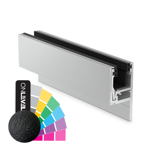 KAZIWALL sidled profil 2-delar glas 16.76/17.52mm L=2500mm, aluminium RAL struktur