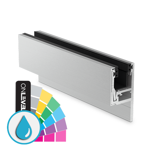 KAZIWALL sidled profil 2-delar glas 20.76/21.52mm L=2500mm, aluminium ARMOR RAL