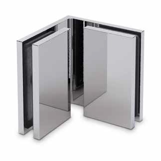 EXCITE forbinder glas-glas 90°, glas 8/10mm, messing forkromet
