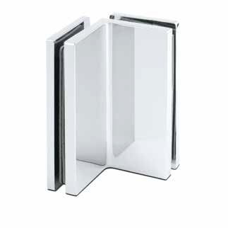 XTREME hjørnekontakt, glass-glass 90° for glass 8/10mm, messing forkrommet